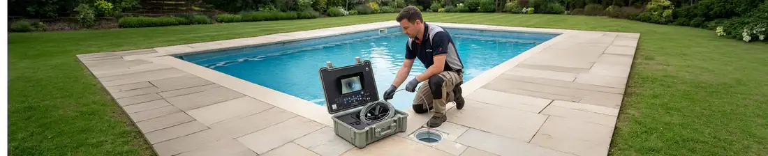 Inspection d’une canalisation de piscine avec une caméra Tubicam R14 HD
